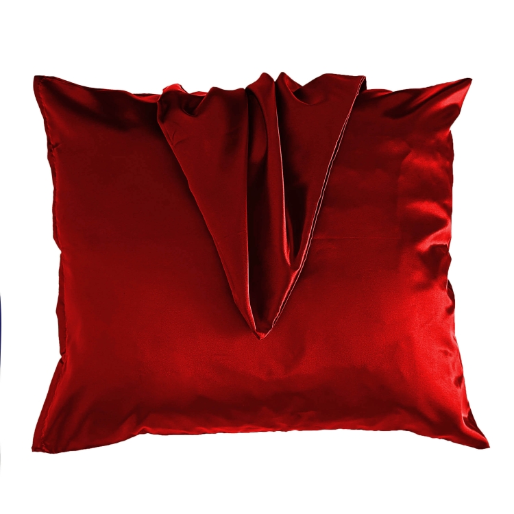 Poszewka satynowa jedwabna, atłas Czerwień